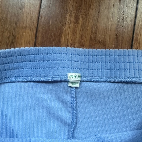Aerie Blue Ribbed Flare Pants - Picture 2 of 3